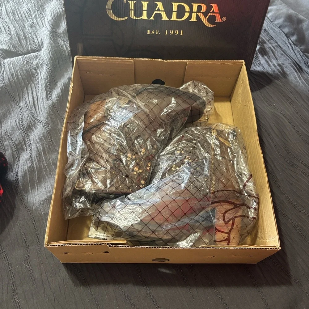 Cuadra Women's Ankle Boots Brown Woven Leather, Size 7.5  Western or Boho Style - Picture 5 of 6